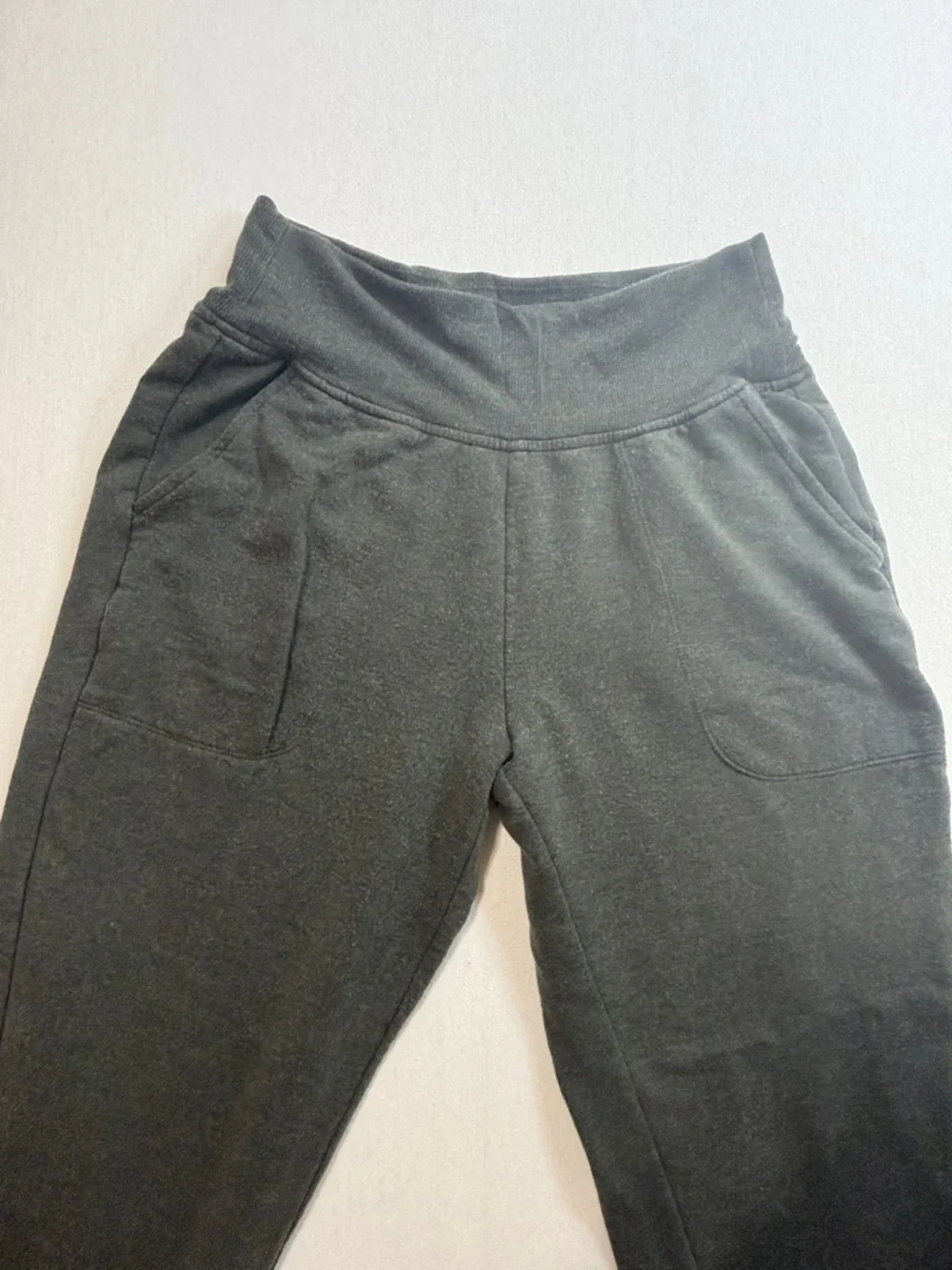 Athleta Olive Green Knit Joggers with Rib Cuffs